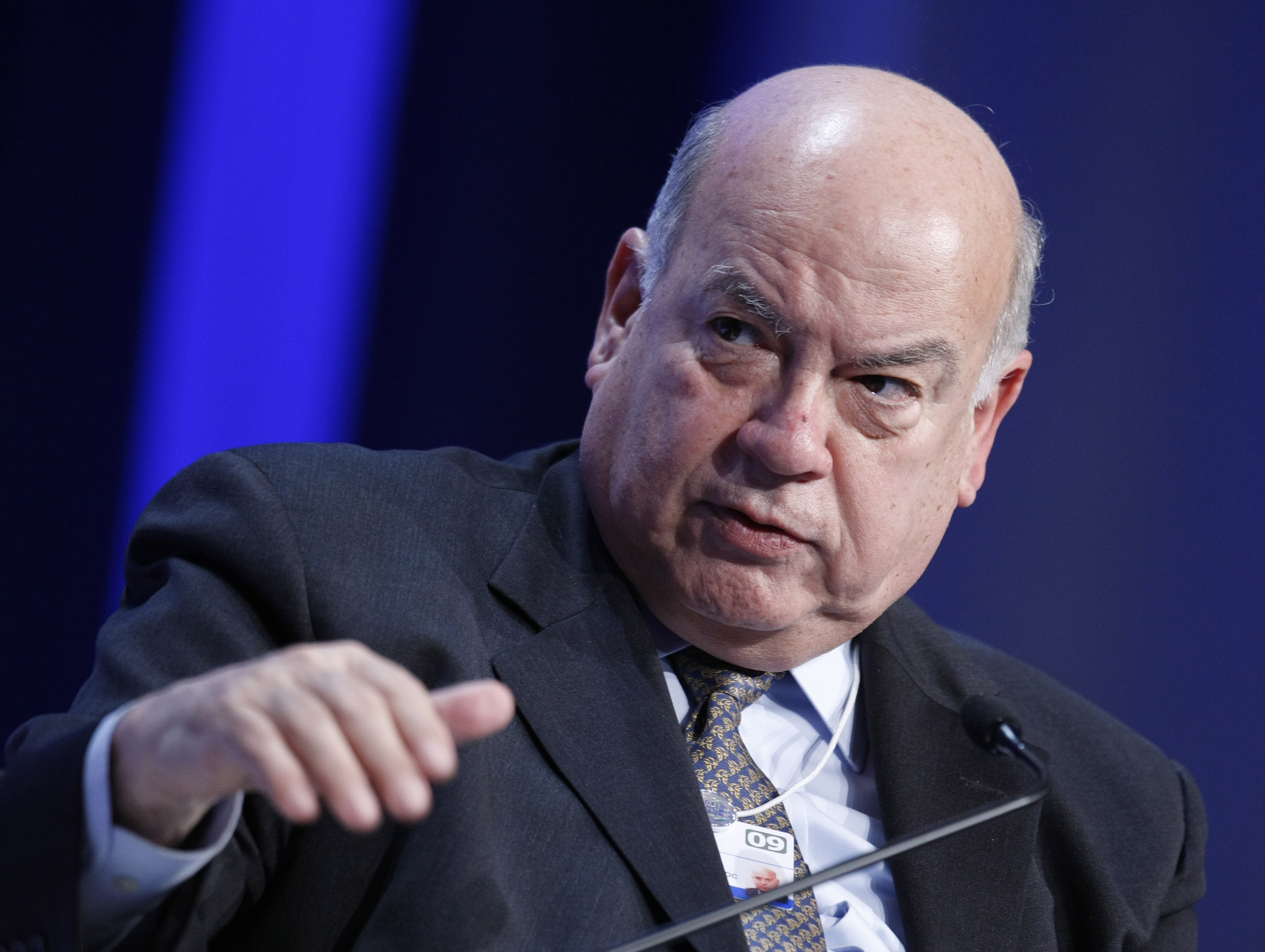 OAS Secretary General Insulza attend a session at the World Economic Forum in Davos